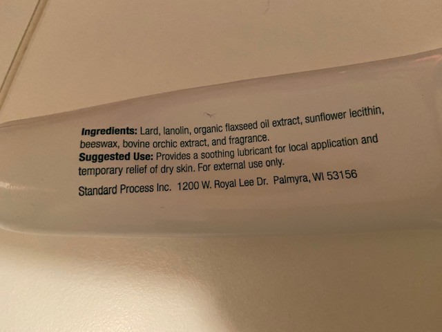 Standard Process USF ointment ingredients