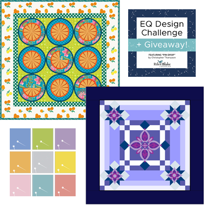 EQ Freebies Don't miss July's free downloads and lessons for EQ8! Project of the Month: Outrageous Oranges Fabric of the Month: Pin Drop by Riley Blake Designs (and fabric giveaway!) Design & Discover Lesson: Medallion Quilts