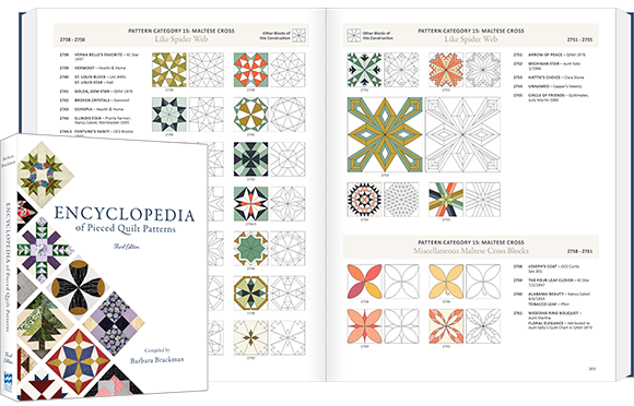 Shop Encyclopedia of Pieced Quilt Patterns Book >>