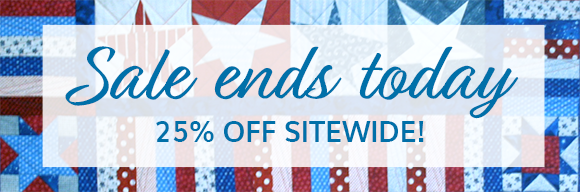 Sale ends today! 25% off sitewide!