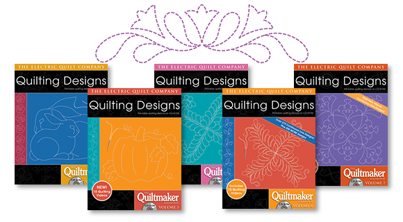 Special Offer: 25% off Quilting Designs! Quiltmaker’s Quilting Designs are CDs with libraries of quilting stencils from past volumes of Quiltmaker magazine. Each one has hundreds of unique designs that you can size and print. Use alone or with EQ! Note: This software requires a Windows computer with a CD drive.