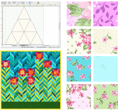 EQ Freebies Don't miss February's free downloads, fabric giveaway, and lesson for EQ8!Project of the Month: Spring SensationFabric of the Month: Rose Whispers from Benartex (and fabric giveaway!) Design & Discover lesson: Quilts with Triangles