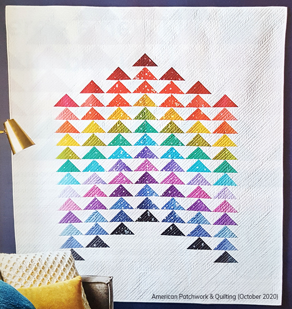 Patty Dudek Patty (@elmstreetquilts on Instagram) is an EQ user, and you can see her striking quilt, Flying Colors, in the pages of the October 2020 issue of APQ magazine! Don’t you love all the colorful geese, especially with the white background?! Find the Patty's pattern in the magazine!